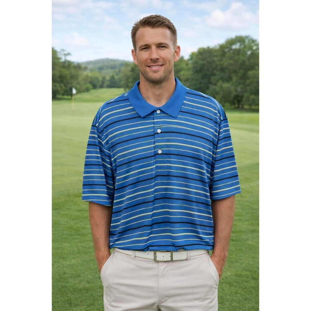 Carnoustie Men’s XL Polo Shirt – Blue Striped Golf Style!